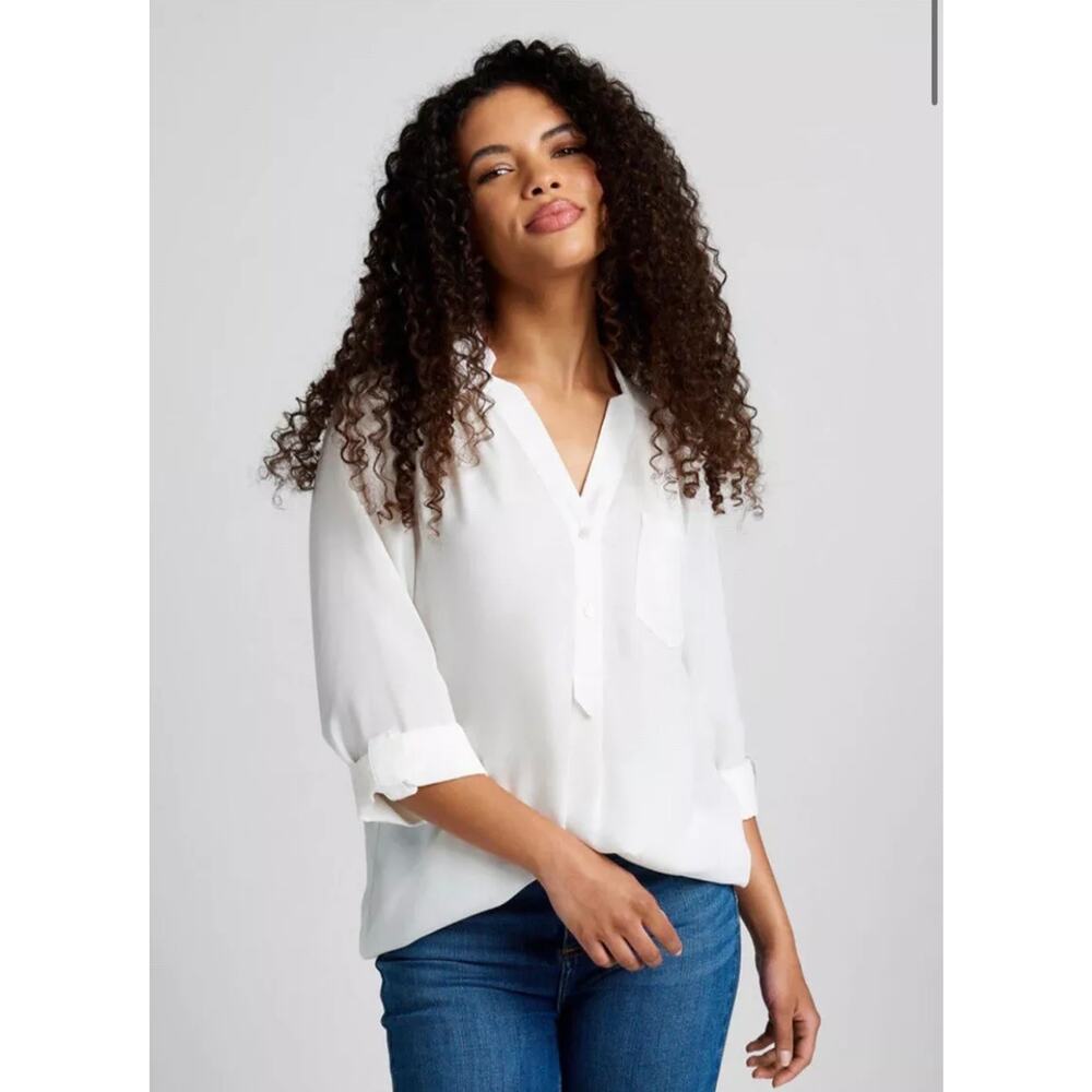 ModCloth Pam Breeze-ly Long Sleeve Tunic in Ivory Large